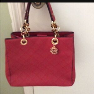 Red Designer Tote Bag